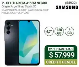 Hendel Samsung celular sm-a165m negro oferta