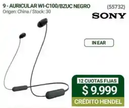 Hendel Sony auricular wi-c100/bzuc negro oferta