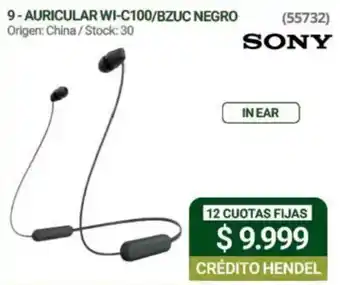 Sony auricular wi-c100/bzuc negro