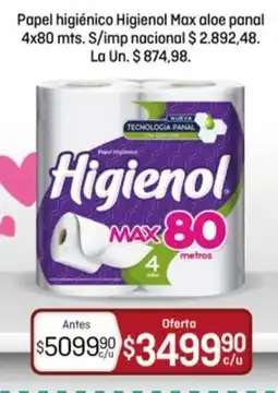 El Nene Higienol papel higiénico max aloe panel oferta