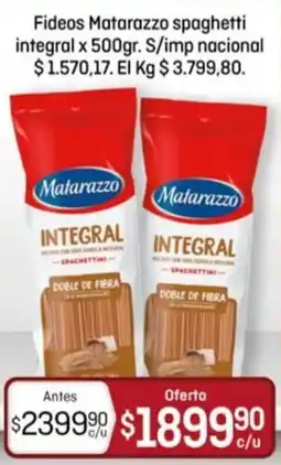 El Nene Matarazzo fideos spaghetti integral oferta