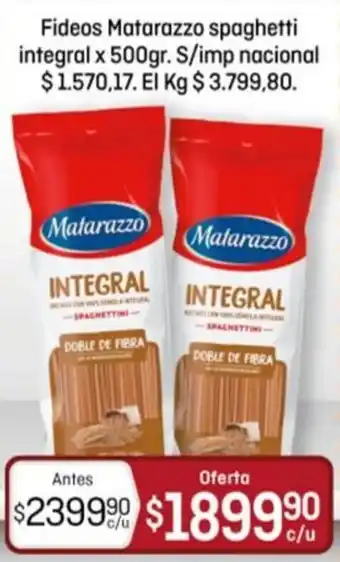 Matarazzo fideos spaghetti integral