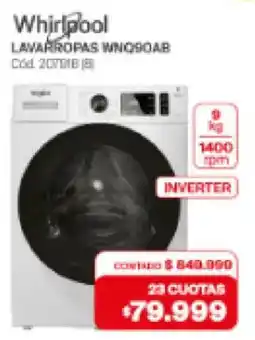 Naldo Lombardi Whirlpool lavarropas wnq90ab oferta
