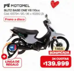 Naldo Lombardi Motomel blitz base one v8 110cc oferta