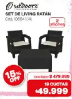 Naldo Lombardi Outdoors set de living ratán oferta