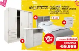 Naldo Lombardi Orlandi placard + cama + comoda + mesa de luz oferta