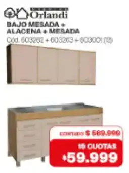 Naldo Lombardi Orlandi bajo mesada + alacena + mesada oferta