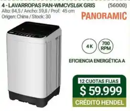 Hendel Panamericano lavarropas pan-wmcvsl6k gris oferta