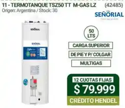 Hendel Señorial termotanque tsz50 tt m-gas lz oferta
