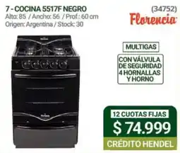 Hendel Florecia cocina 5517f negro oferta