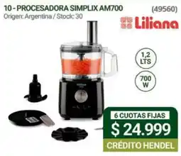 Hendel Liliana procesadora simplix am700 oferta