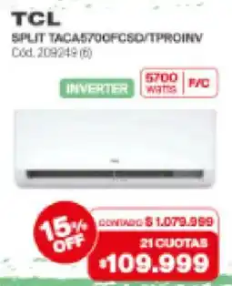 Naldo Lombardi Tcl split taca5700fcsd/tproinv oferta