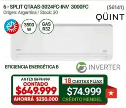 Hendel Quint split qtaas-3024fc-inv 3000fc oferta