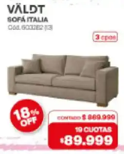 Naldo Lombardi Väldt sofá italia oferta