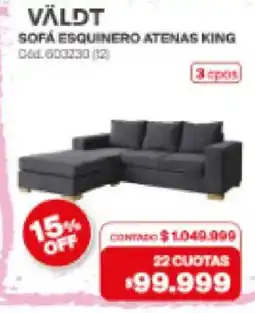 Naldo Lombardi Väldt sofá esquinero atenas king oferta