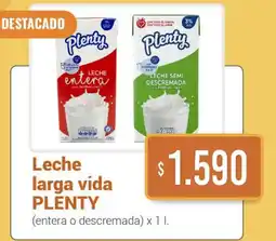 Beltrán Supermercados Plenty leche larga vida entera o descremada oferta
