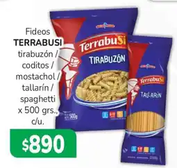 Beltrán Supermercados Terrabusi fideos tirabuzón / coditos / mostachol / tallarín / spaghetti oferta