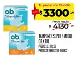 Supermercados DIA O.b. tampones super medio oferta