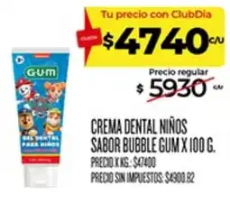 Supermercados DIA Gum crema dental niños oferta