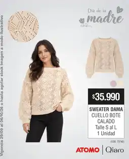 Atomo Conviene Atomo sweater dama cuello bote calado oferta