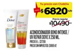 Supermercados DIA Dove acondicionador bond intense / uv repair oferta
