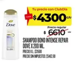 Supermercados DIA Dove shampoo bond intense repair oferta