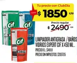 Supermercados DIA Cif limpiador antigrasa baños vidrios expert oferta