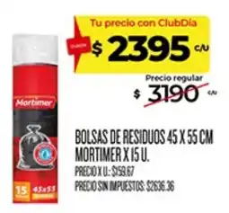 Supermercados DIA Mortimer bolsas de residuos oferta