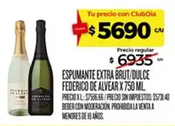 Supermercados DIA Federico de alvear espumante extra brut/dulce oferta