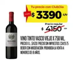 Supermercados DIA Vasco viejo vino tinto oferta