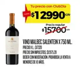 Supermercados DIA Salentein vino malbec oferta