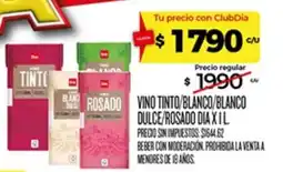 Supermercados DIA Vino tinto/blanco/blanco dulce/rosado dia x i l. oferta