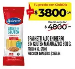 Supermercados DIA Matarazzo spaghetti alto en hierro sin gluten oferta