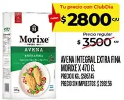 Supermercados DIA Morixe avena integral extra fina oferta