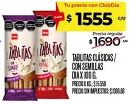 Supermercados DIA Duo tablitas clásicas con semillas oferta