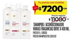 Supermercados DIA Dove shampoo / acondicionador oferta