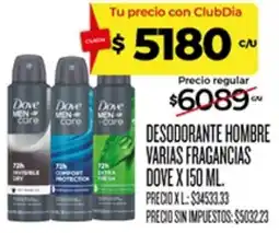 Supermercados DIA Dove desodorante hombre varias fragancias oferta