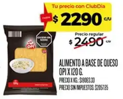 Supermercados DIA Opi alimento a base de queso oferta