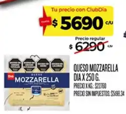 Supermercados DIA Dia queso mozzarella oferta