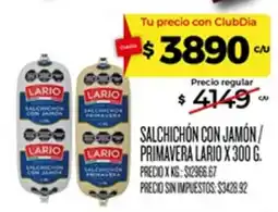 Supermercados DIA Lario salchichón con jamón / primavera oferta