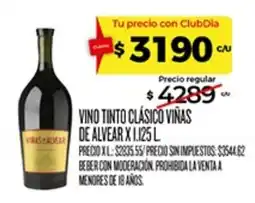 Supermercados DIA Vinas de alvear vino tinto clásico oferta