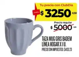 Supermercados DIA Clubdia taza mug gris badem oferta