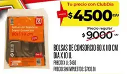 Supermercados DIA Super consorcio bolsas de residuos oferta