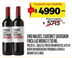 Supermercados DIA Finca las moras vino malbec/cabernet sauvignon oferta
