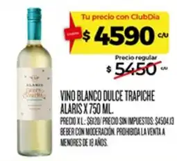 Supermercados DIA Trapiche vino blanco dulce alaris oferta
