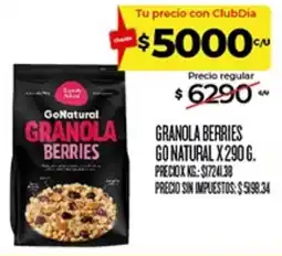 Supermercados DIA GoNatural granola berries oferta