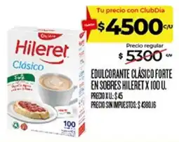 Supermercados DIA Hileret edulcorante clásico forte oferta