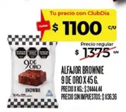 Supermercados DIA 9 de oro alfajor brownie oferta