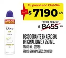 Supermercados DIA Dove desodorante en aerosol original oferta