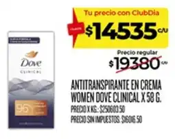 Supermercados DIA Dove antitranspirante en crema women dove clinical oferta